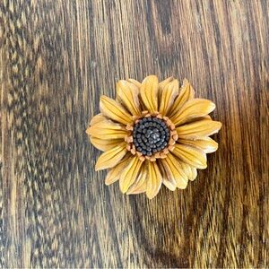 Handcrafted Leather Flower Broach Daisy Dahlia Accessory Handmade Statement Pin